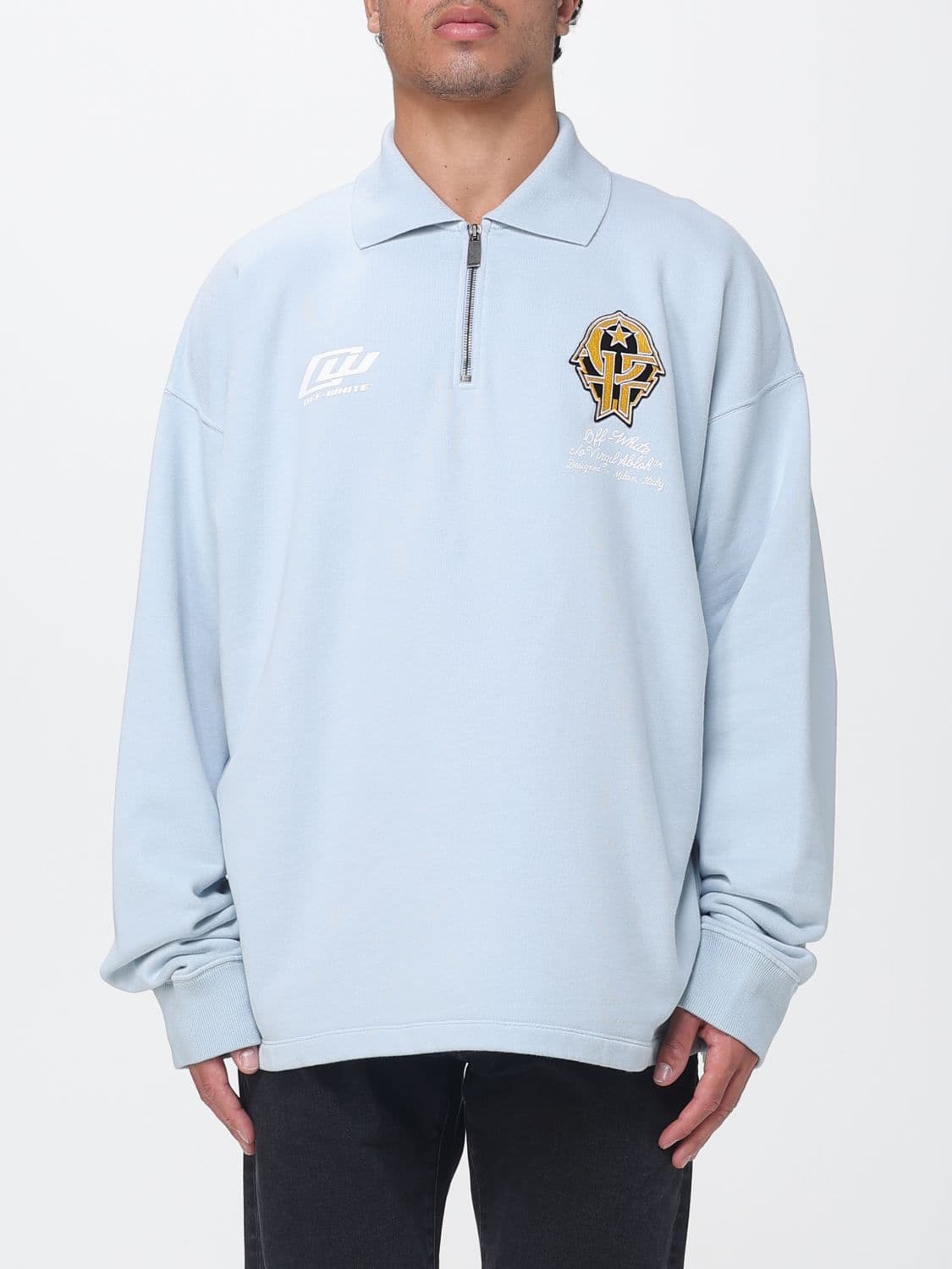 Off-White Sweatshirt Men color Blue · M