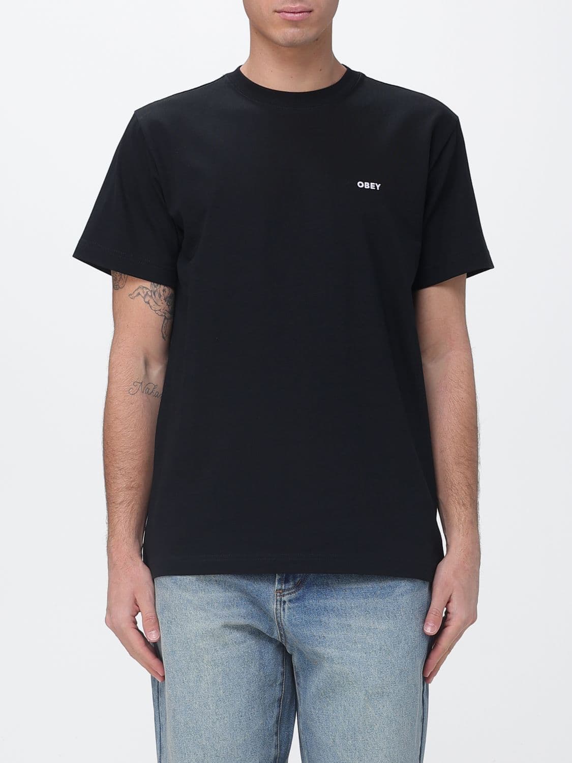 Obey Cotton T-Shirt with Logo