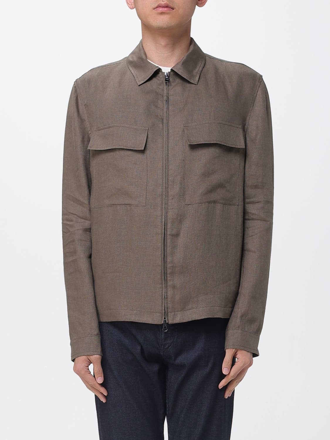 Manuel Ritz Relaxed Fit Twill Shirt Jacket with Zip Closure