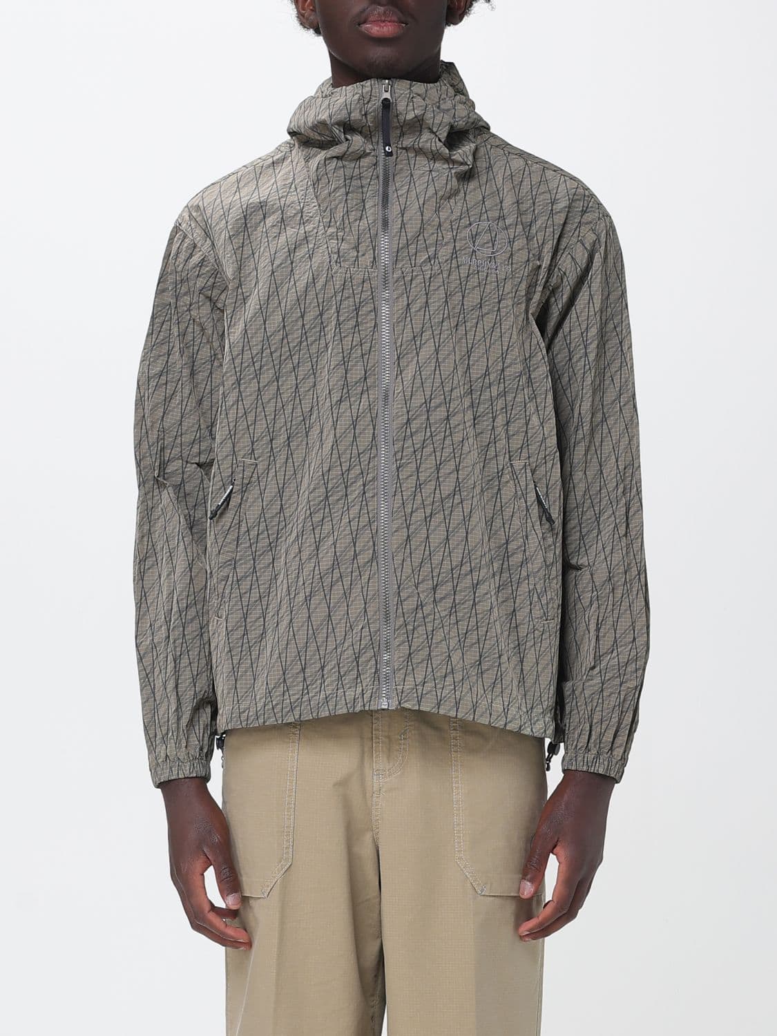 Murphy & nye Ripstop Nylon Windbreaker Jacket with Abstract Print and Hood
