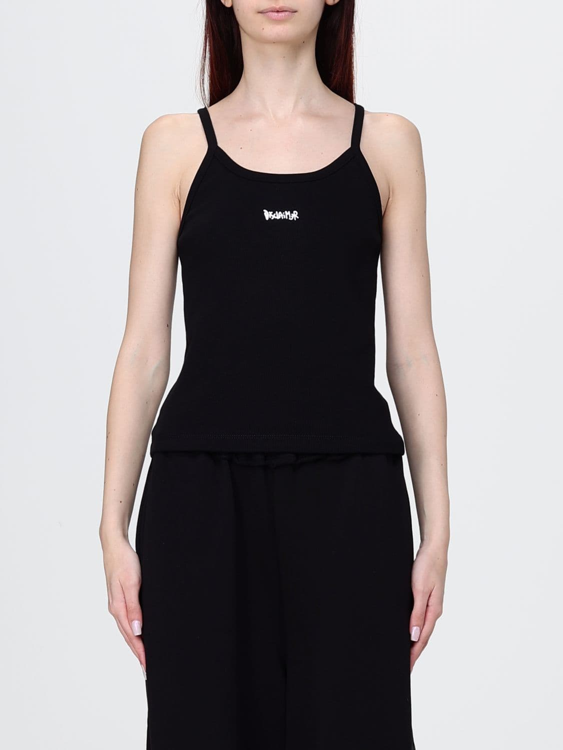 Disclaimer Slim Fit Stretch-Cotton Top with Contrast Logo