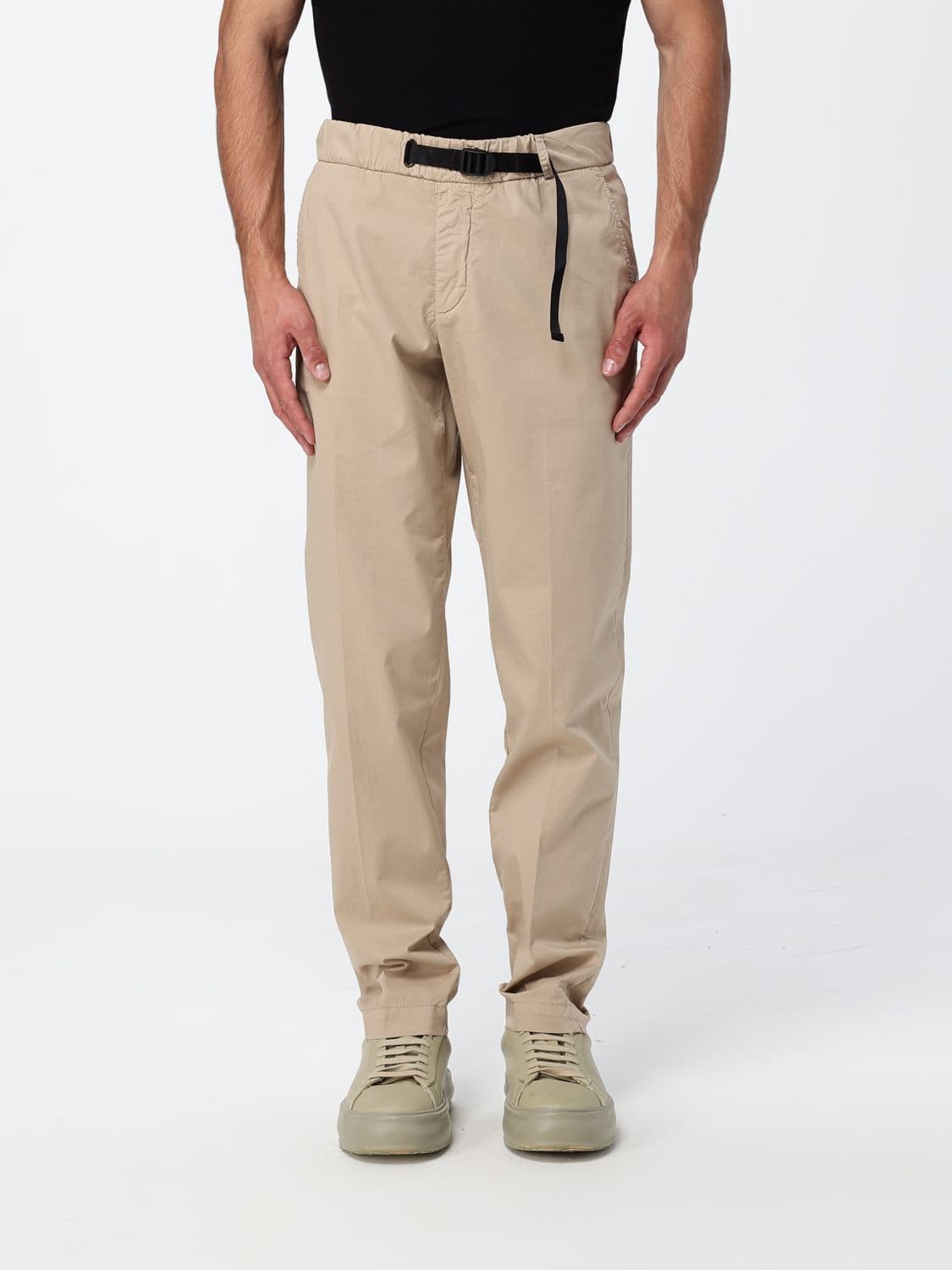 Peuterey Stretch Cotton Trousers with Drawstring Waist and Straight Leg
