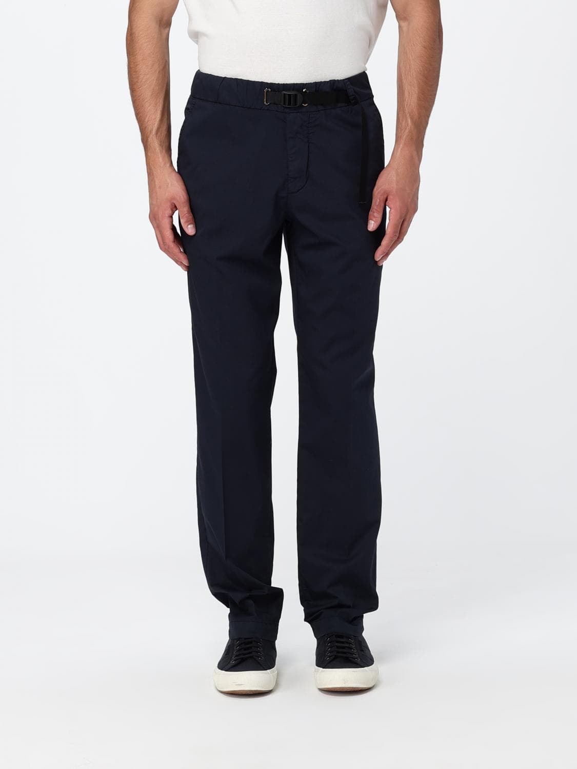 Peuterey Stretch Cotton Trousers with Drawstring Waist and Straight Leg