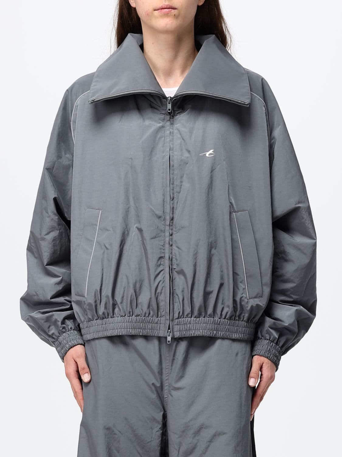 Balenciaga Oversized Bomber Jacket in Cotton Poplin with Balloon Sleeves