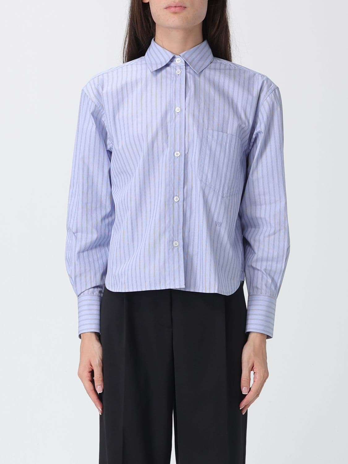 Victoria Victoria Beckham Striped Cotton Slim Fit Shirt
