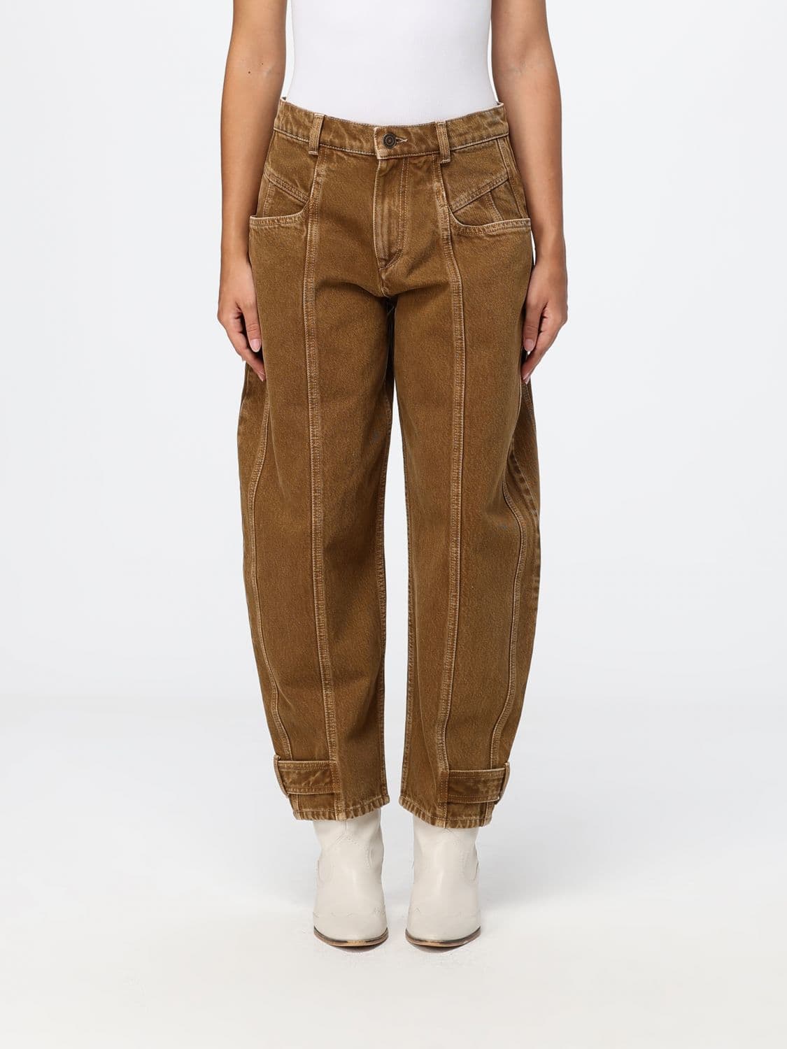 Isabel Marant Leja Mid-Rise Cotton Denim Baggy Jeans · 34