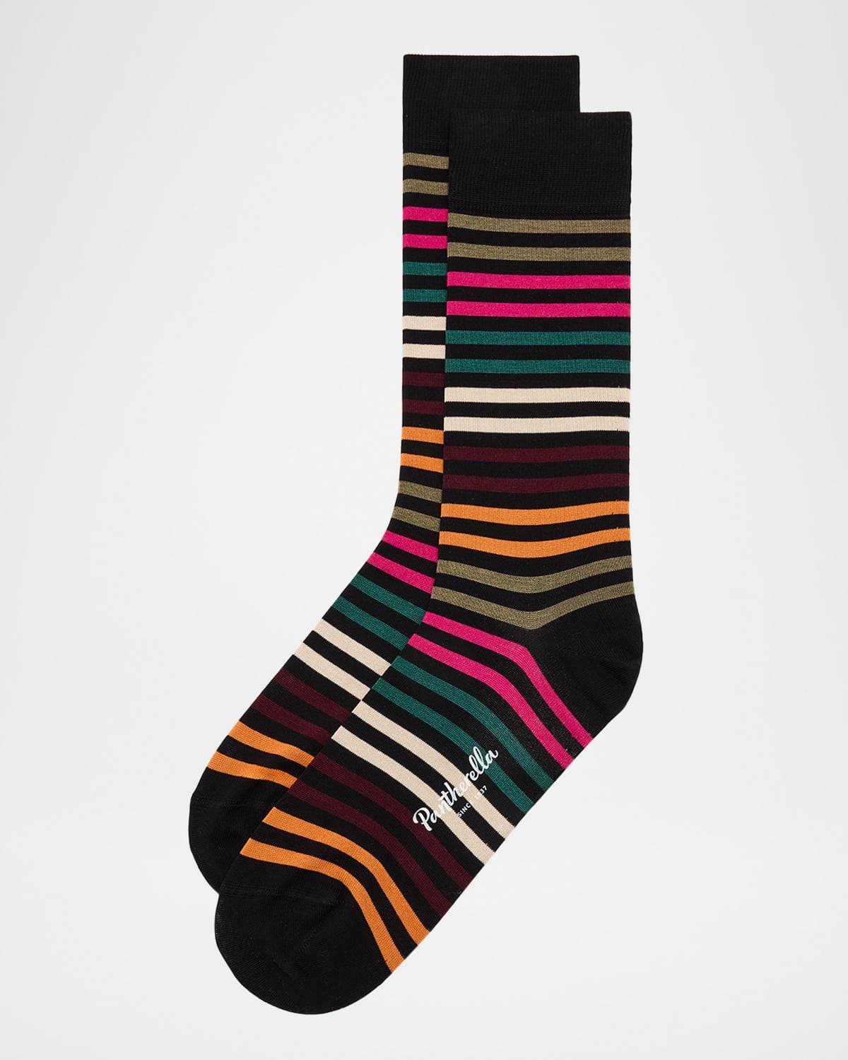 Pantherella Men's Kilburn Striped Mid-Calf Socks