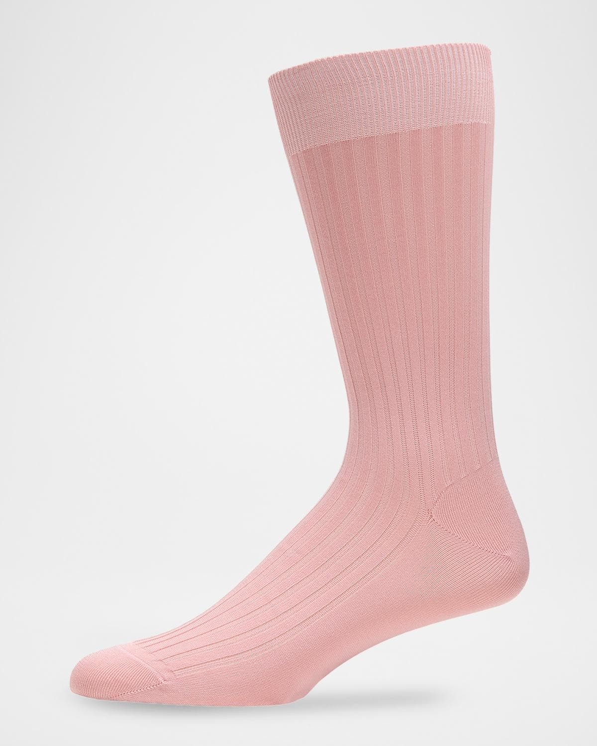 Pantherella Men's Danvers Ribbed Cotton Mid-Calf Socks · MEDIUM