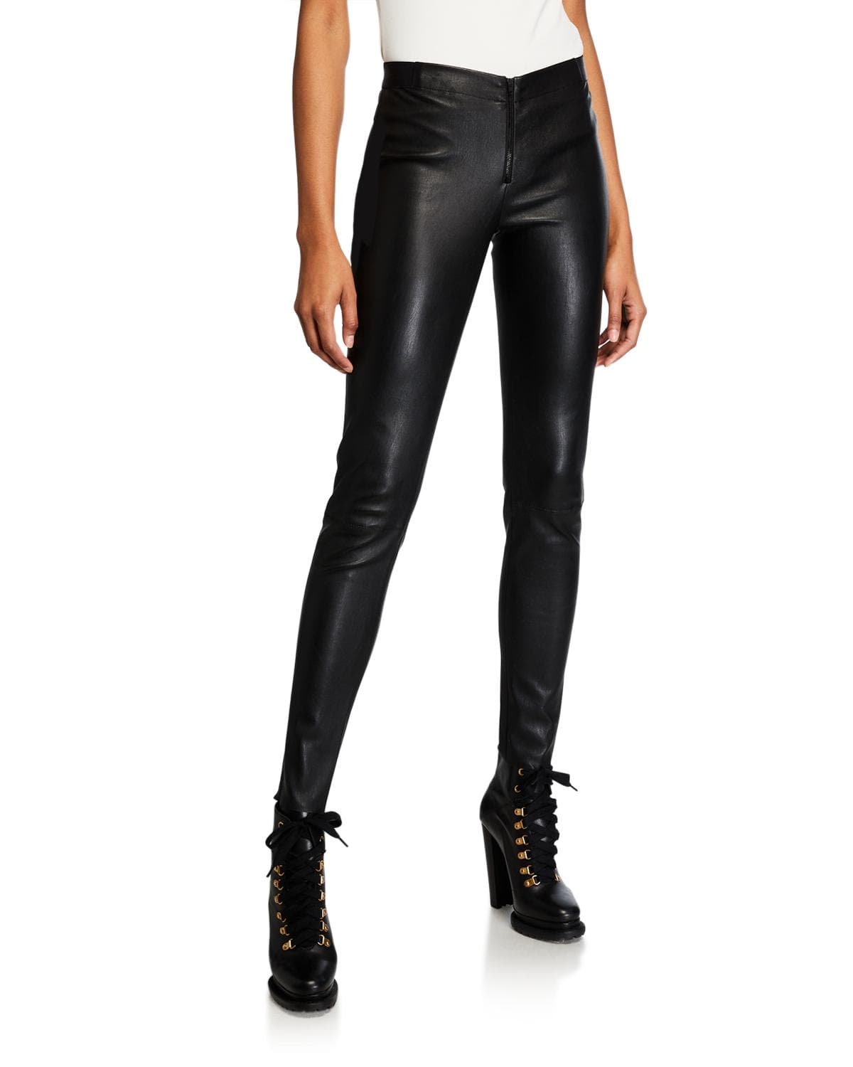 ALICE + OLIVIA Lamb Leather Leggings