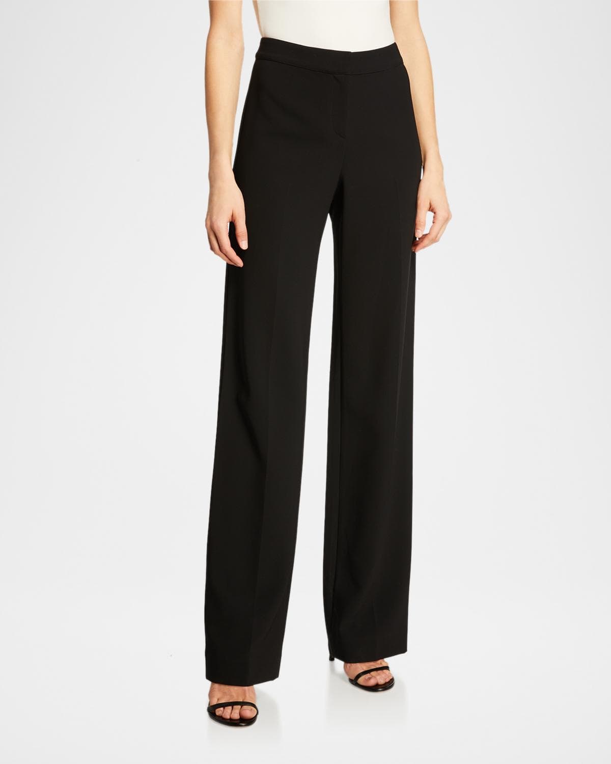 St. John Crepe Marocain Straight Leg Diana Pants · 0