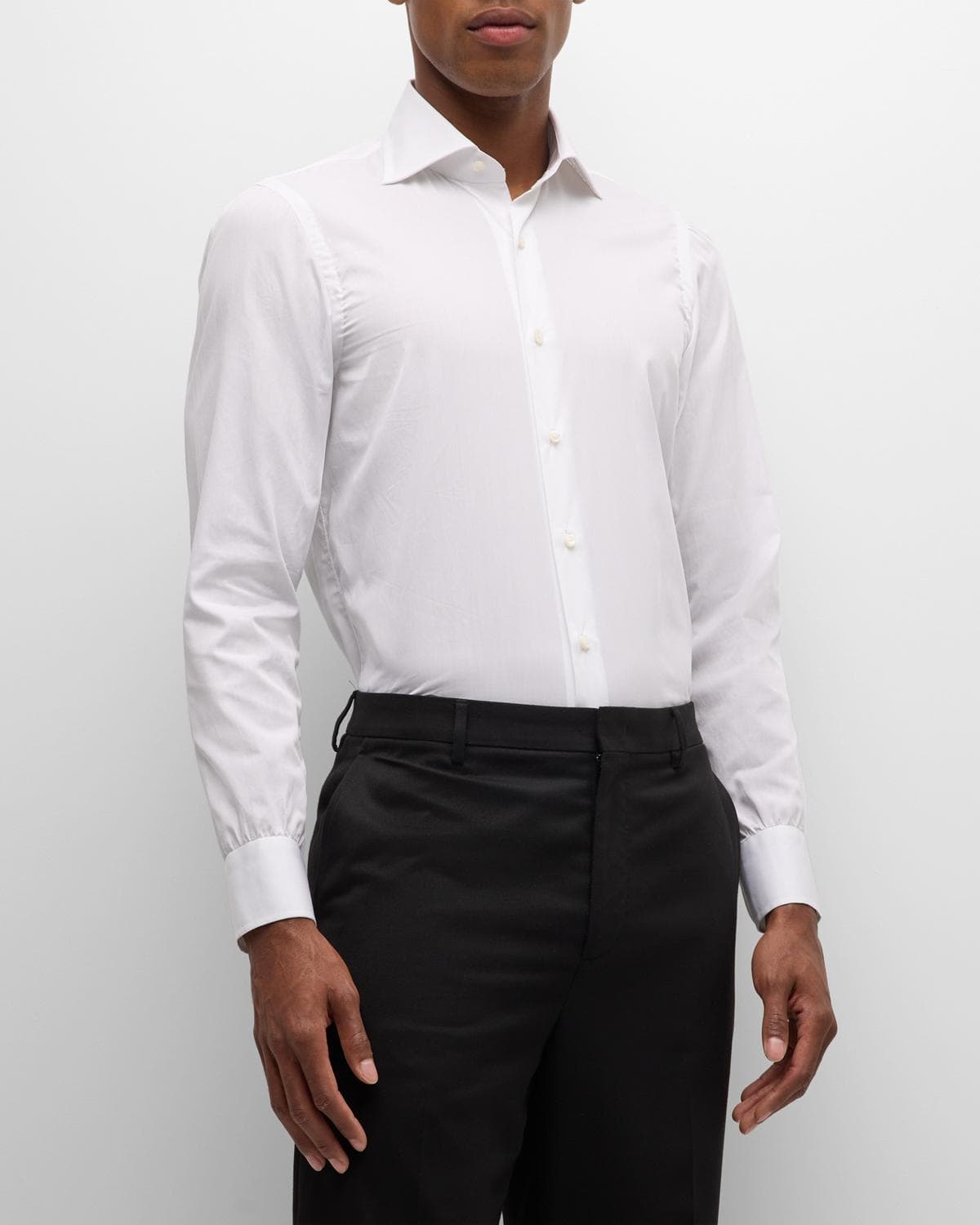 Cesare Attolini Men's Solid Cotton Sport Shirt