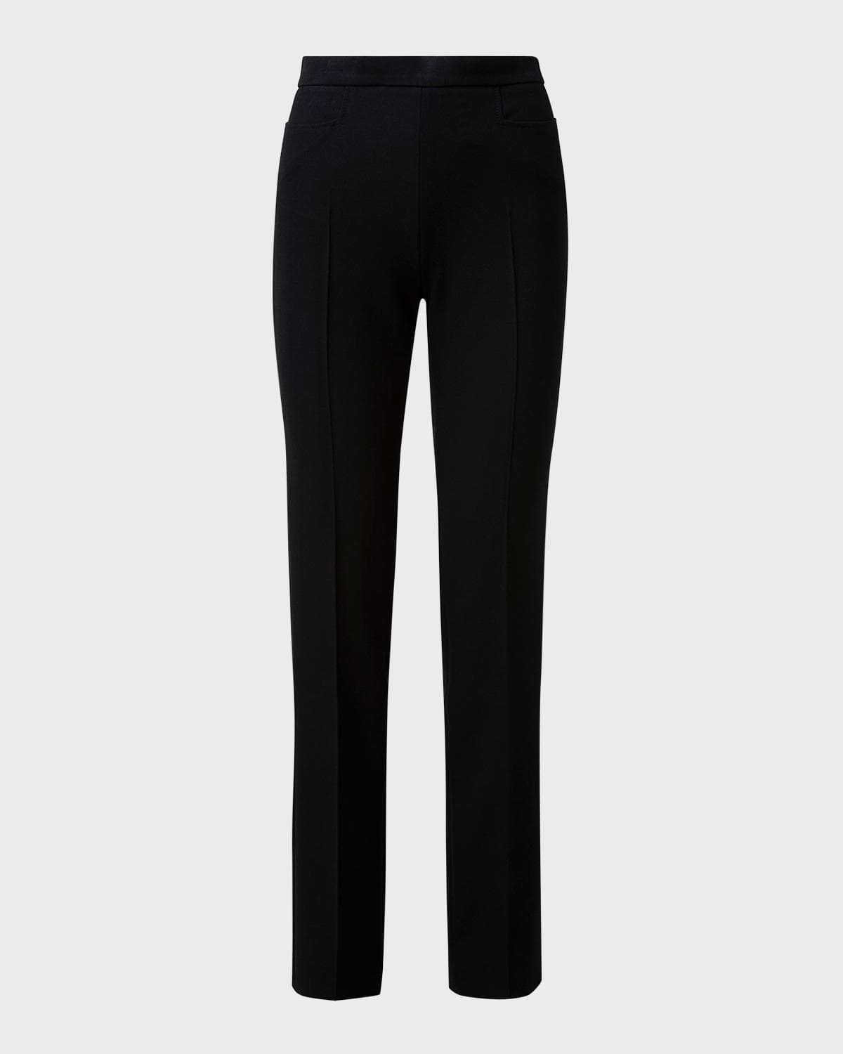 Akris punto Francoise Slim-Straight Pants, Black