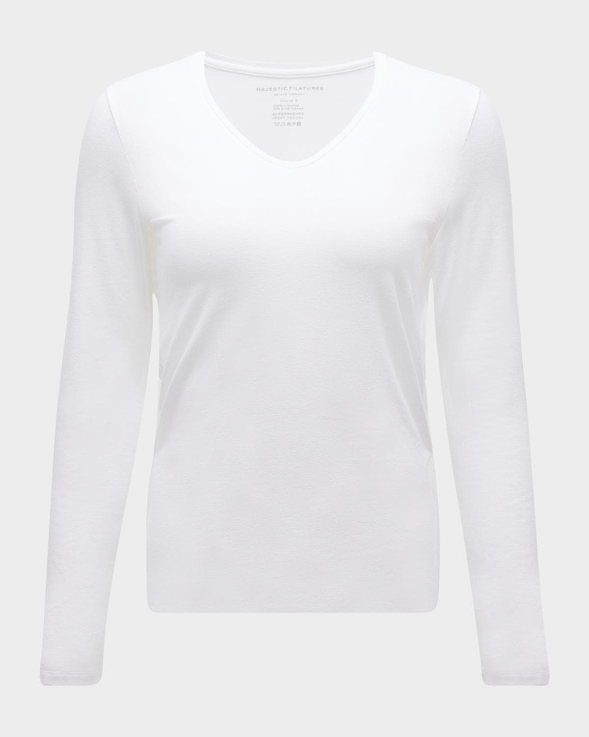 Majestic Filatures Soft Touch Long-Sleeve V-Neck Tee