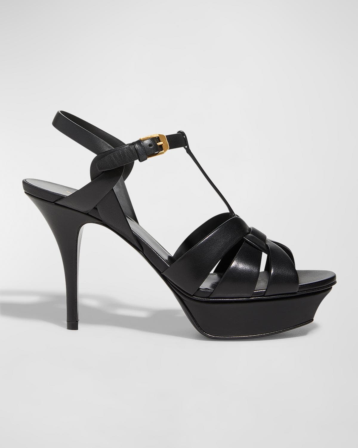 Saint Laurent Tribute Leather Platform Sandals