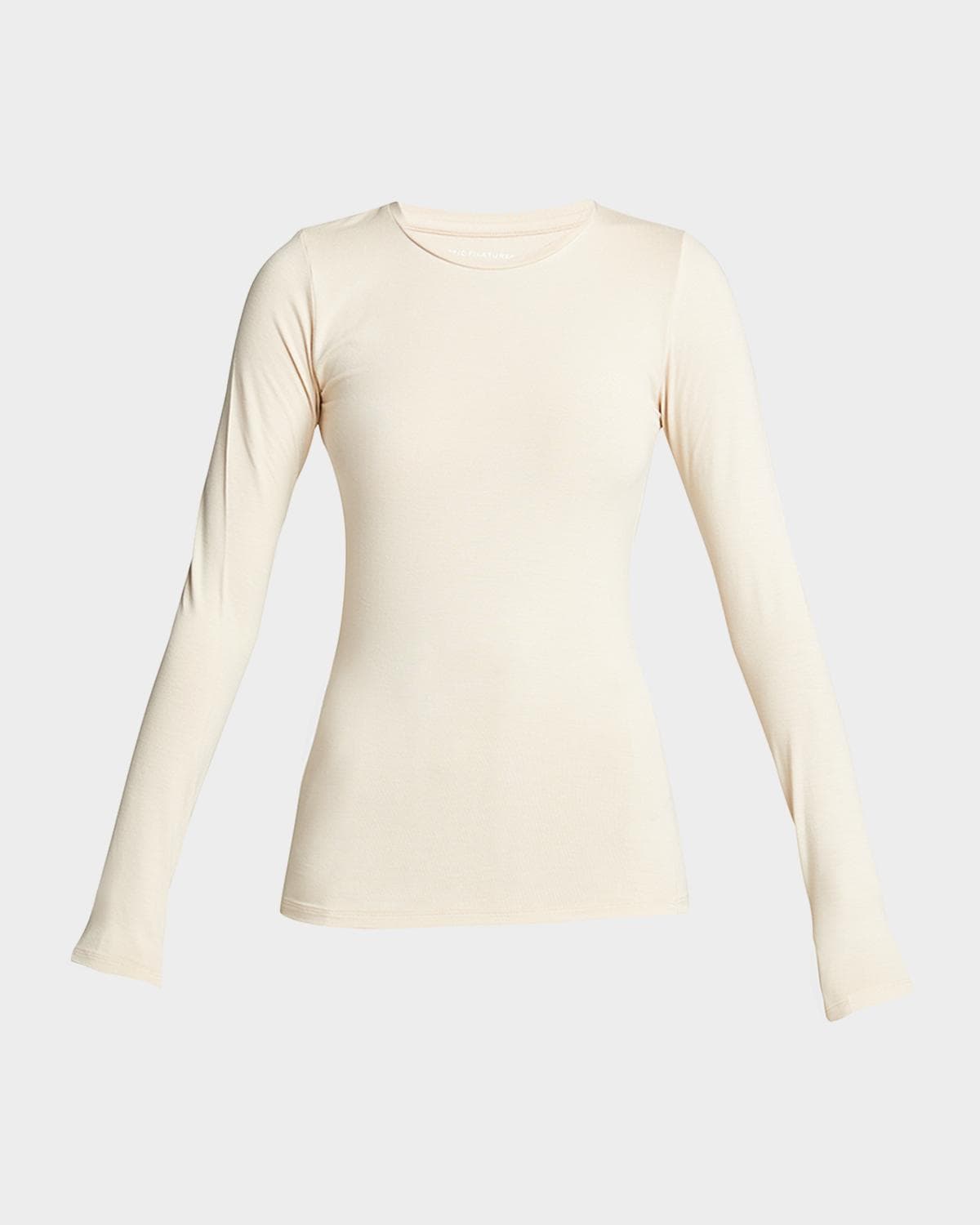 Majestic Filatures Soft Touch Flat-Edge Long-Sleeve Crewneck Top