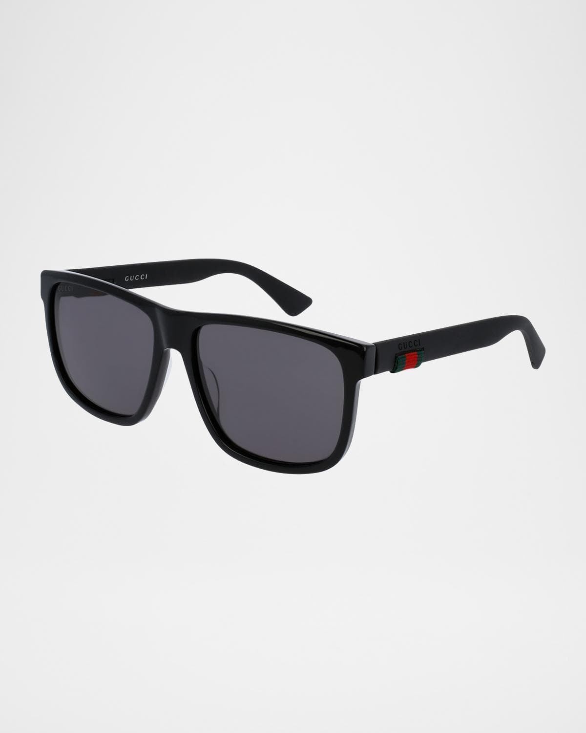 Gucci Square Acetate Sunglasses, Black