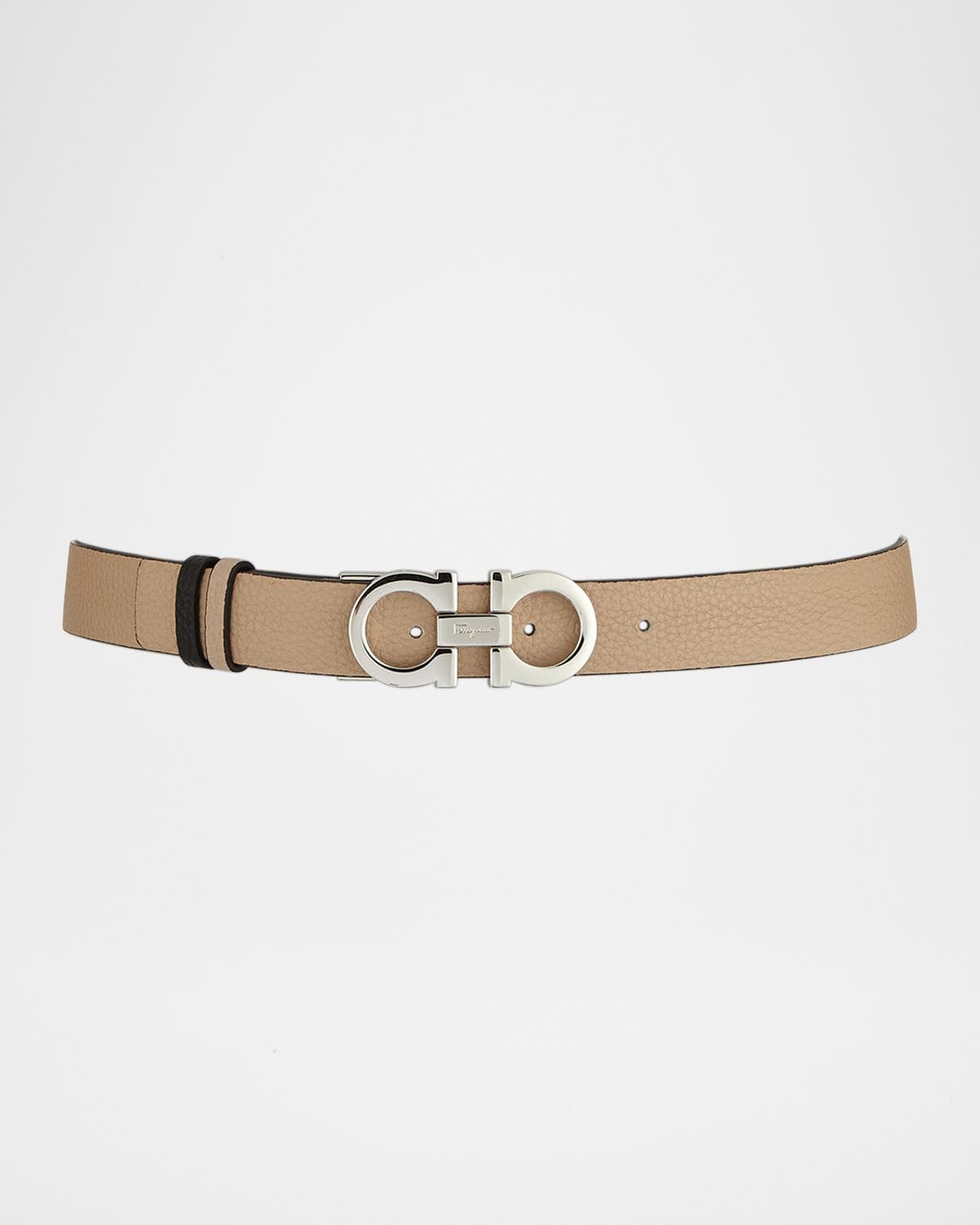 FERRAGAMO Gancini-Buckle Reversible Leather Belt