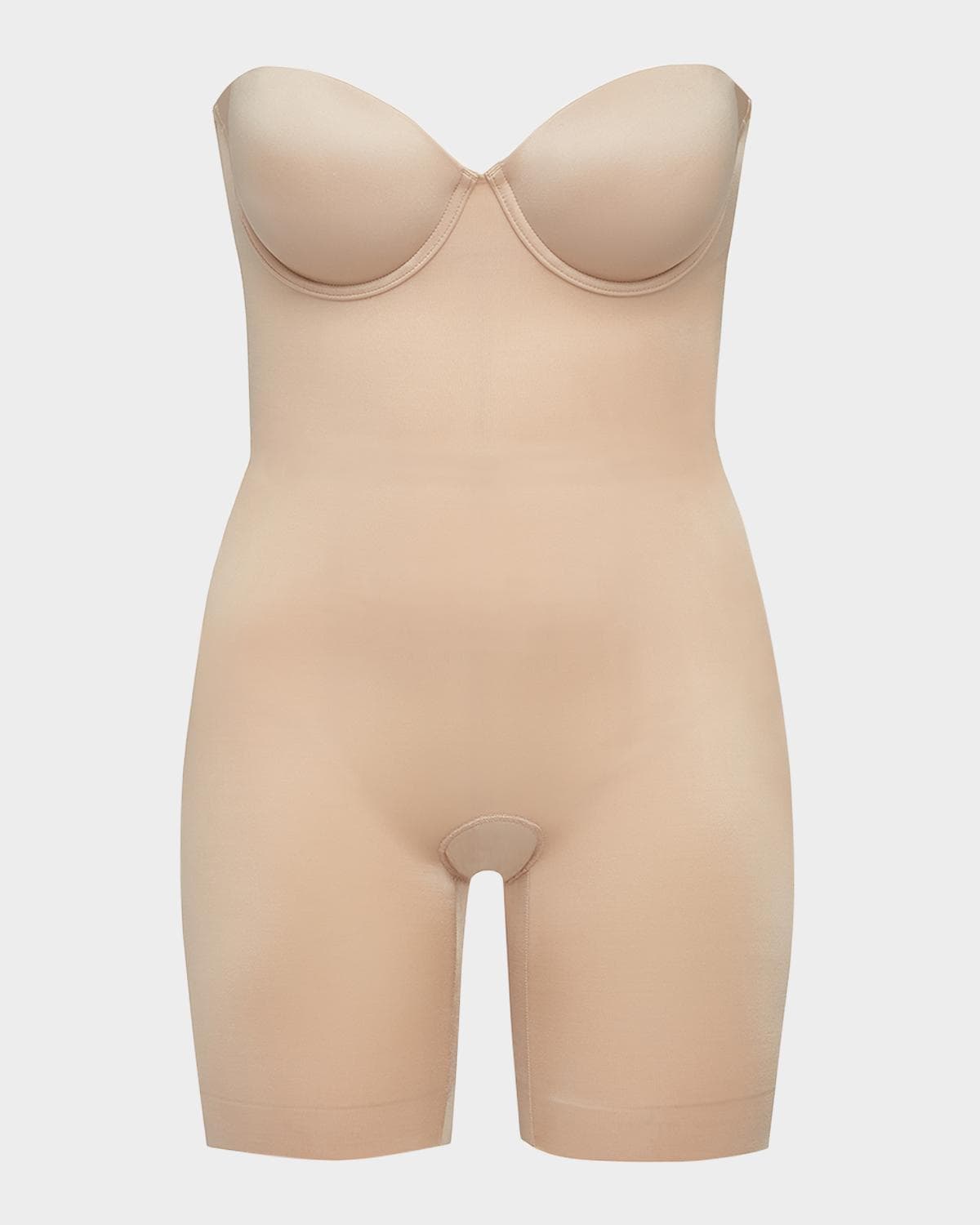 Spanx SPANXshape Suit Your Fancy Strapless Cupped Mid-Thigh Bodysuit
