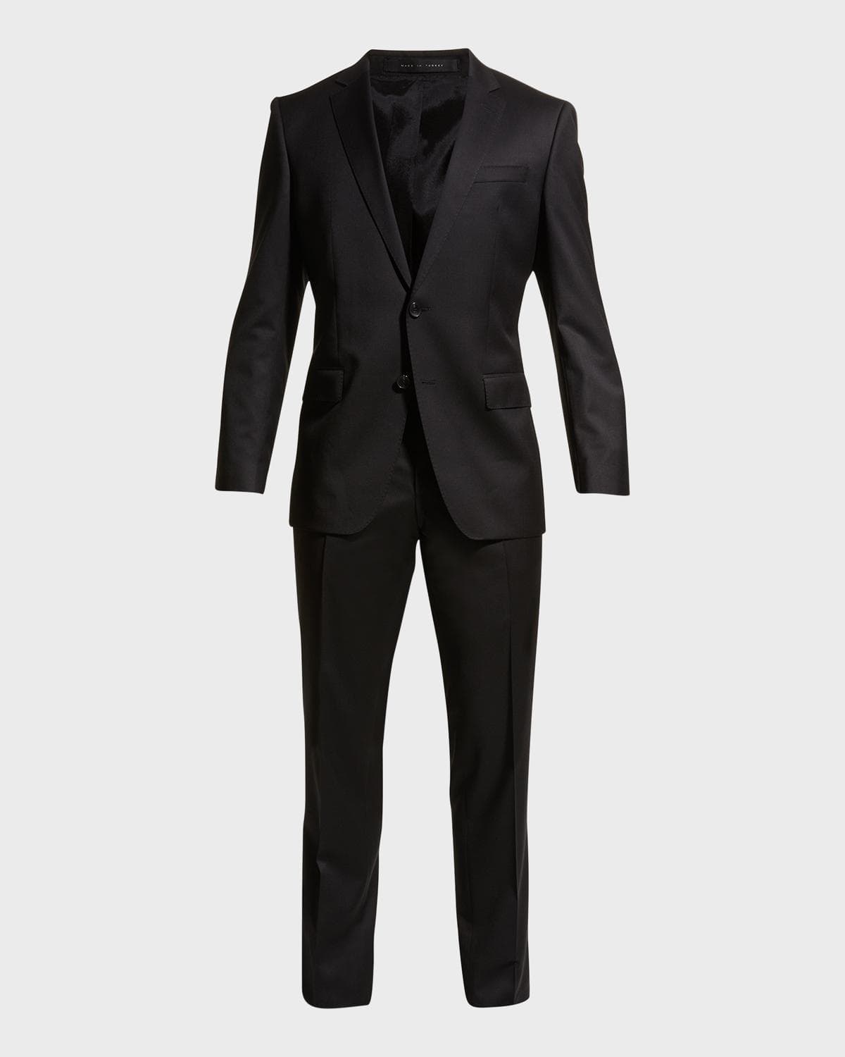 BOSS Men's Stretch-Wool Basic Two-Piece Slim Fit Suit, Black