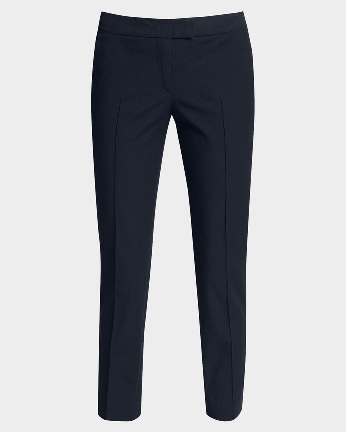 Akris punto Frankie Straight-Leg Cotton-Stretch Cropped Pants
