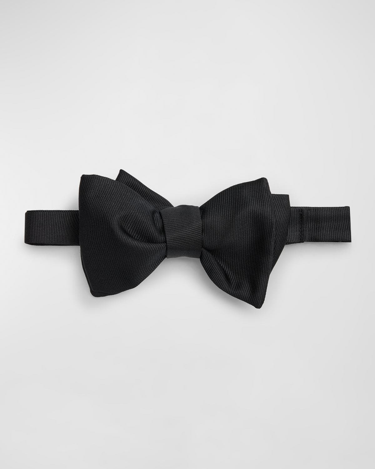 Giorgio Armani Men's Silk Grosgrain Bow Tie, Black Pattern