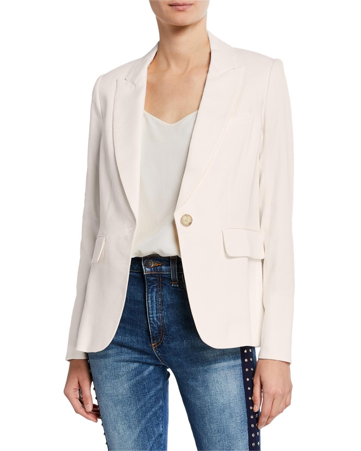 Veronica Beard One-Button Cutaway Jacket