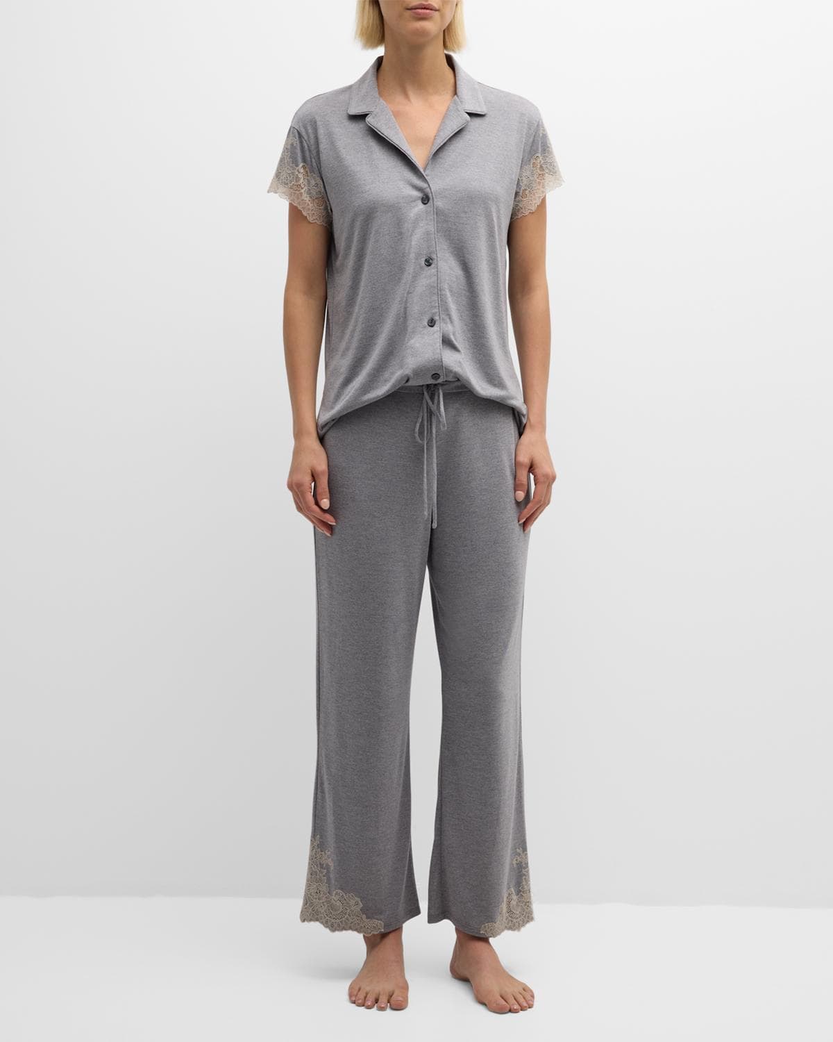 Natori Luxe Shangri-La Short-Sleeve Pajama Set