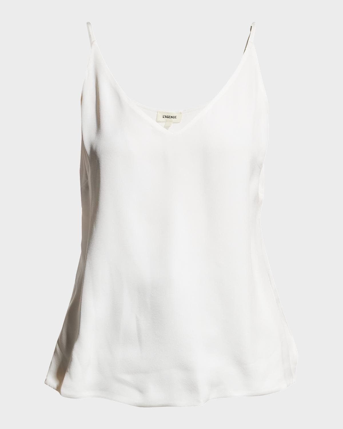L 'AGENCE Gabriella Silk V-Neck Tank