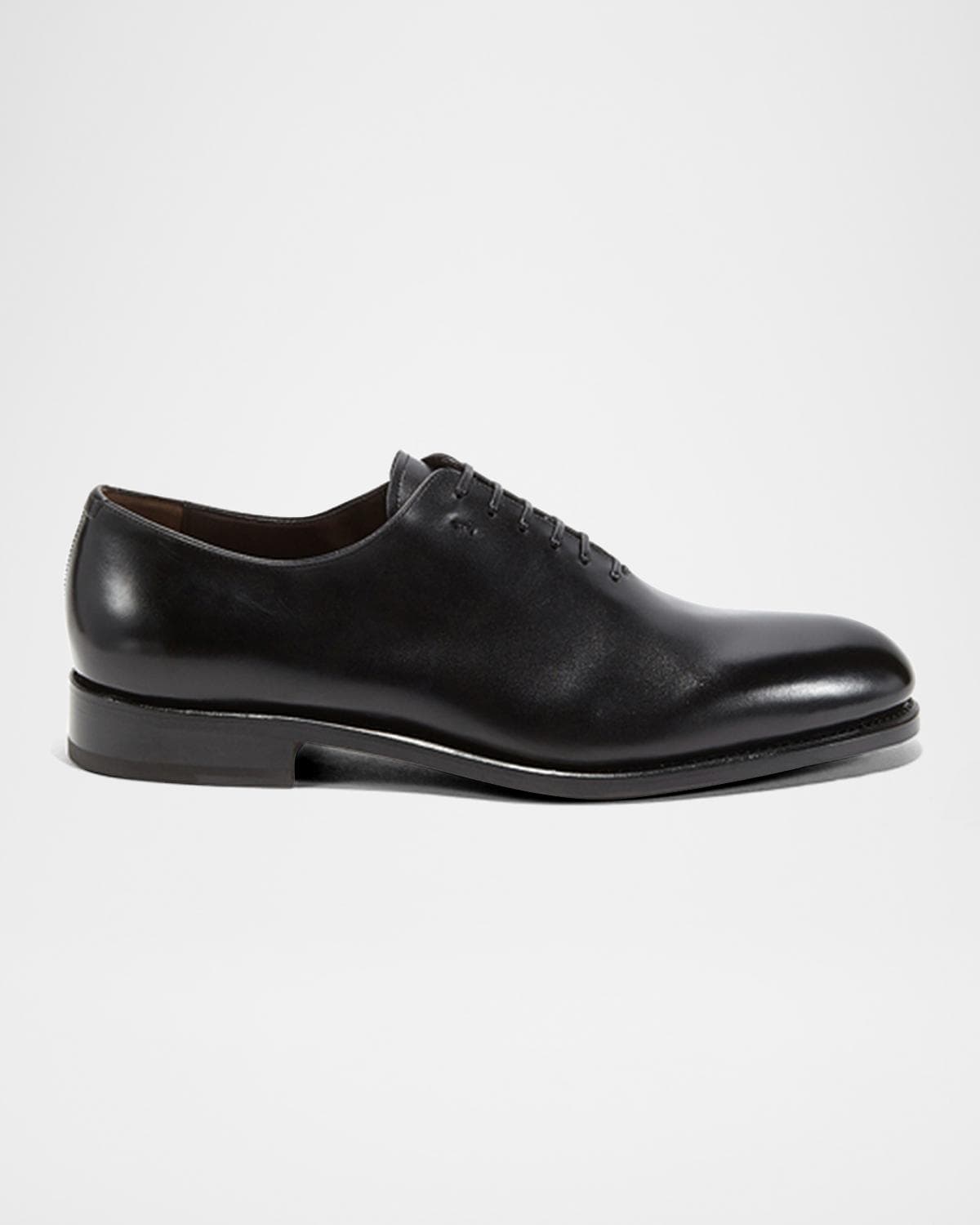 FERRAGAMO Men's Angiolo Tramezza Whole-Cut Leather Lace-Up Shoes