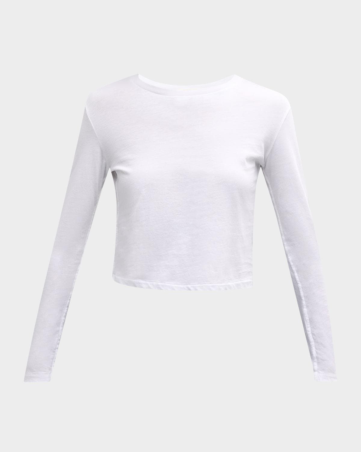 AMO Denim Babe Cropped Long-Sleeve Cotton Tee · X-LARGE