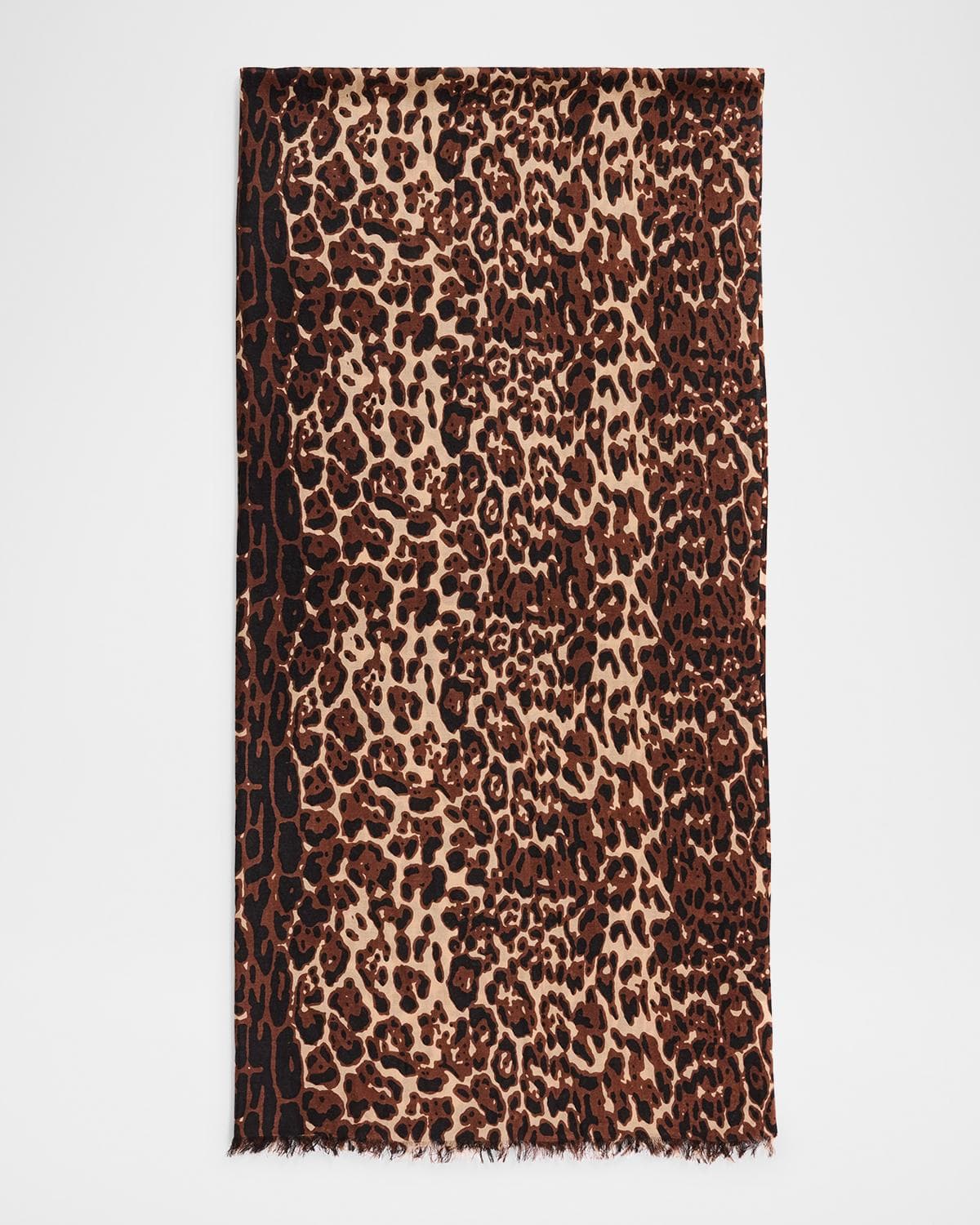 Sofia Cashmere Lightweight Cashmere Leopard-Print Scarf