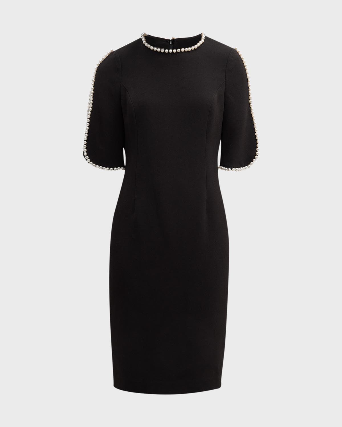 Rickie Freeman for Teri Jon Pearl Trimmed Sheath Dress