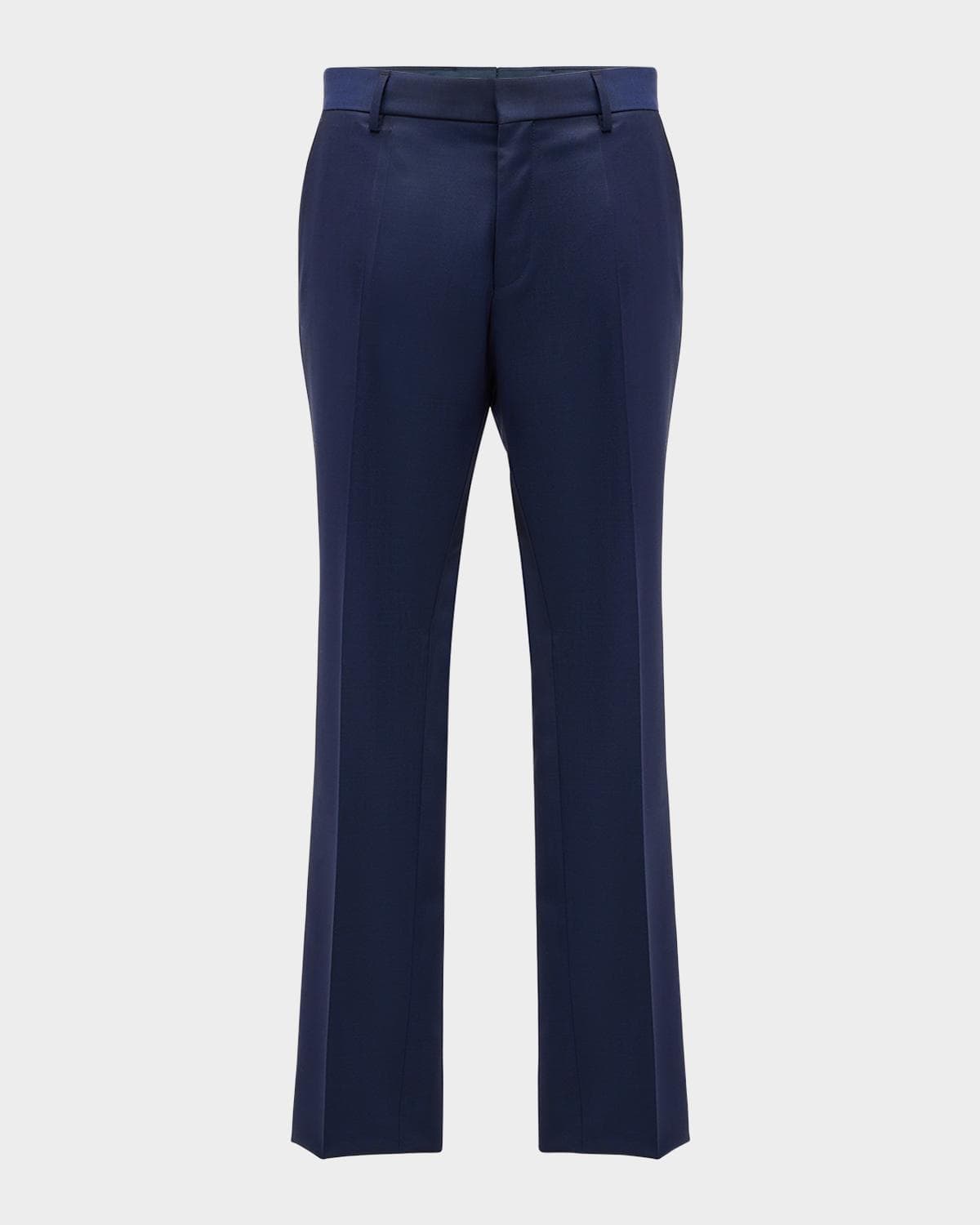 BOSS Men's Genesis Slim-Fit Wool Trousers, Dark Blue