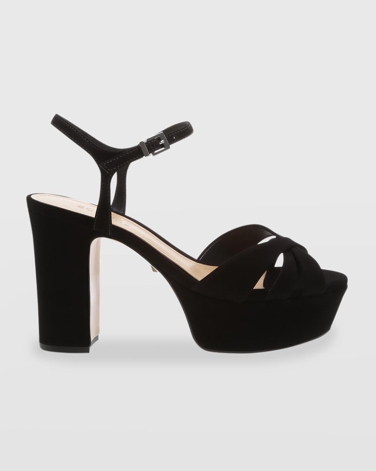 Schutz Keefa Nubuck Ankle-Strap Platform Sandals