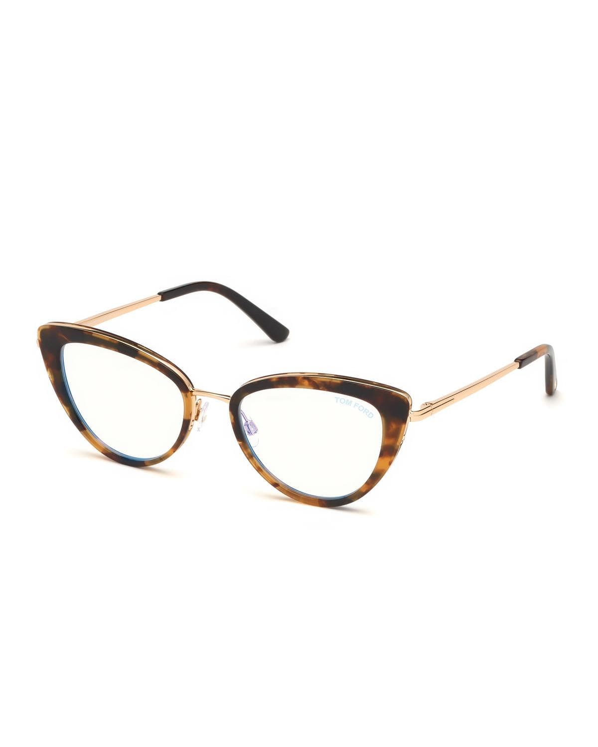 TOM FORD Blue Block Metal Cat-Eye Optical Frames