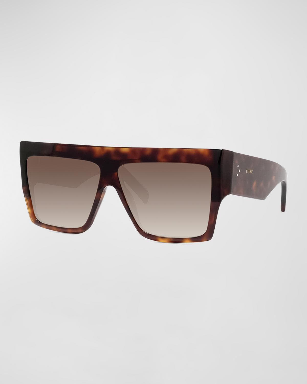 CELINE Men's Chunky Rectangle Gradient Havana Sunglasses
