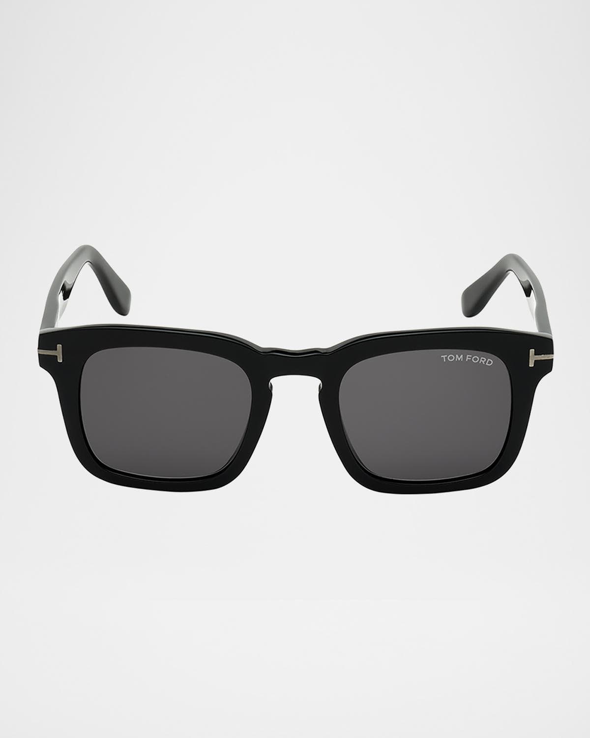 TOM FORD Men's Dax Square Solid Acetate Sunglasses