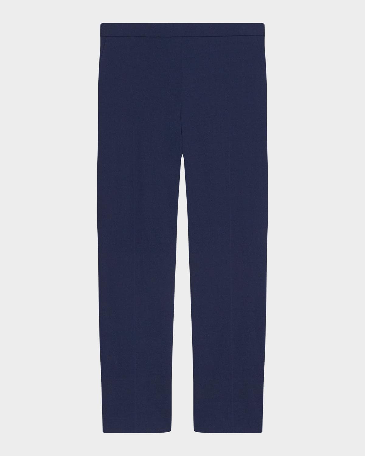 Theory Treeca Good Linen Cropped Pull-On Ankle Pants