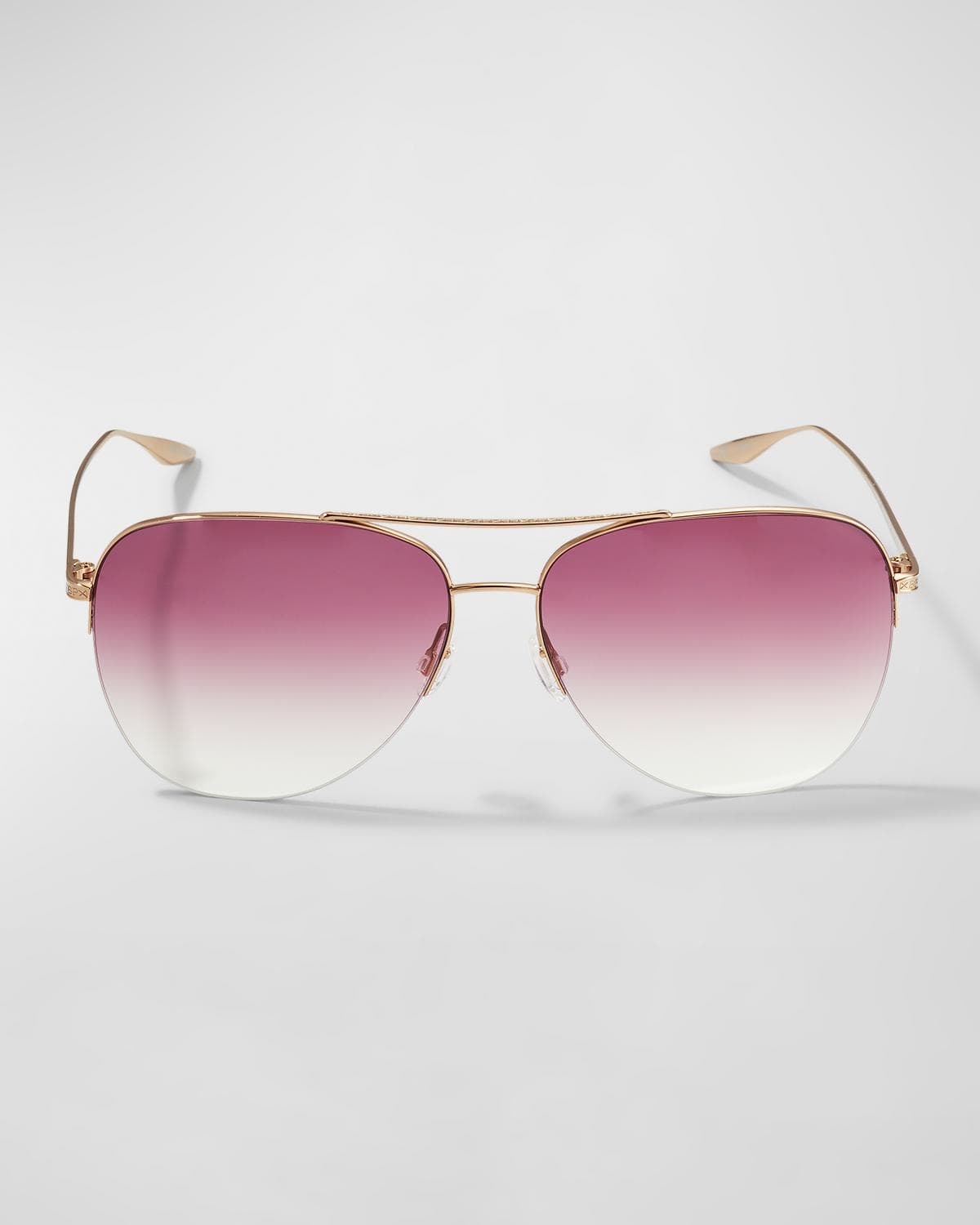 Barton Perreira Chevalier Semi-Rimless Metal Aviator Sunglasses