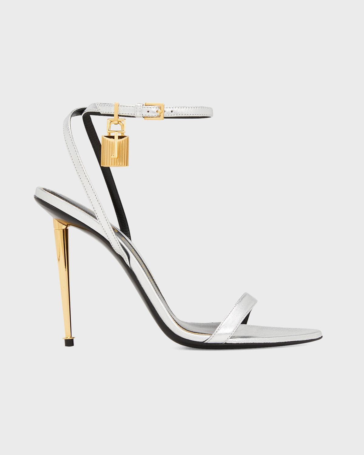 TOM FORD Lock Metallic Stiletto Sandals