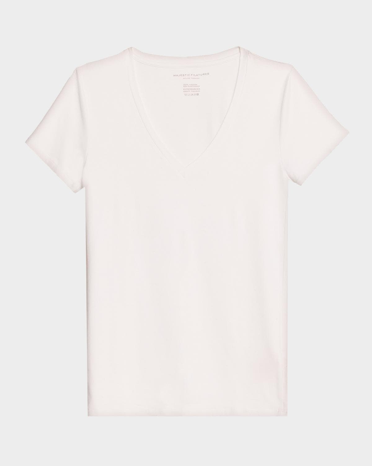 Majestic Filatures Soft Touch Short-Sleeve V-Neck Top