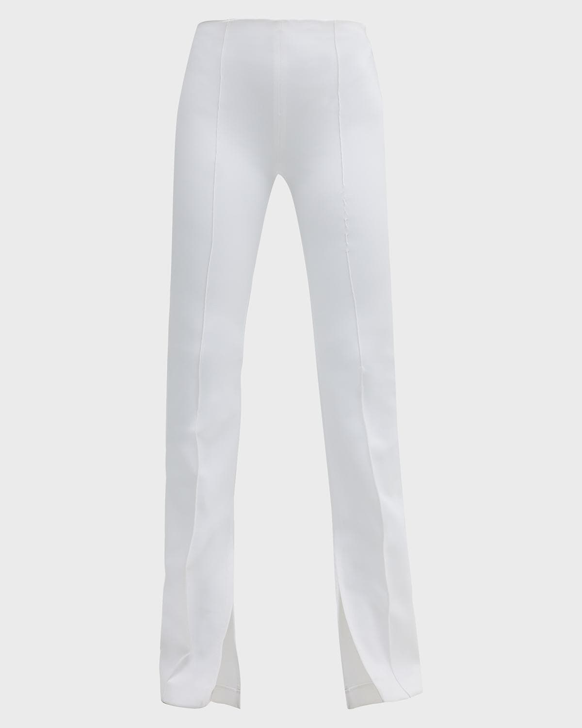 Adam Lippes Neoprene Slit-Cuff Flare Pants