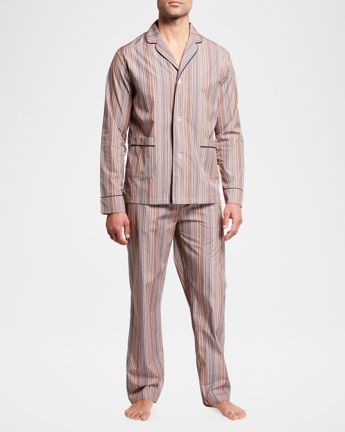 Paul Smith Men's Multi-Stripe Long-Sleeve Pajama Set · SMALL