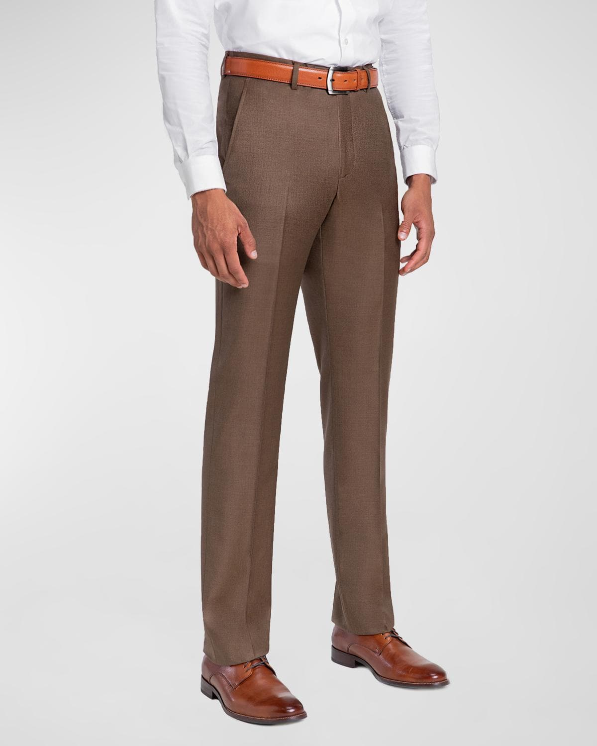 Santorelli Men's Loro Piana Wool Comfort Waistband Trousers · 48R