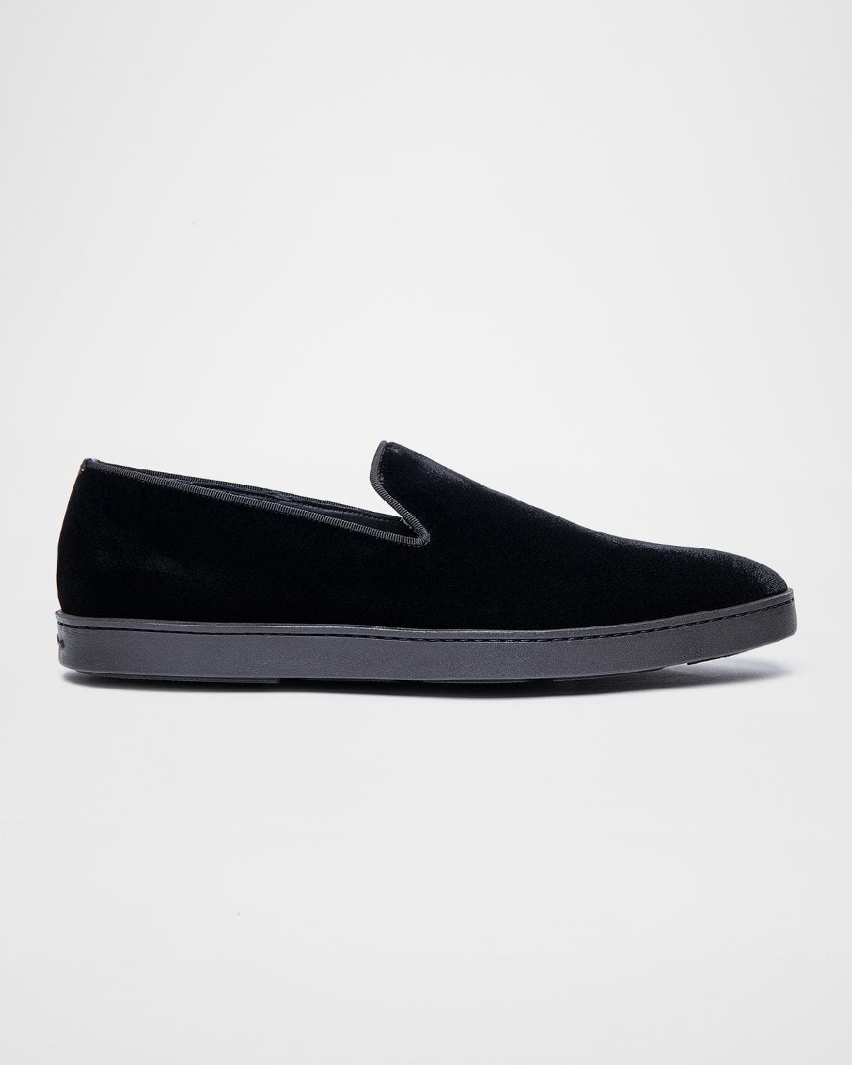 Santoni Men's Muad Formal Velvet Loafers
