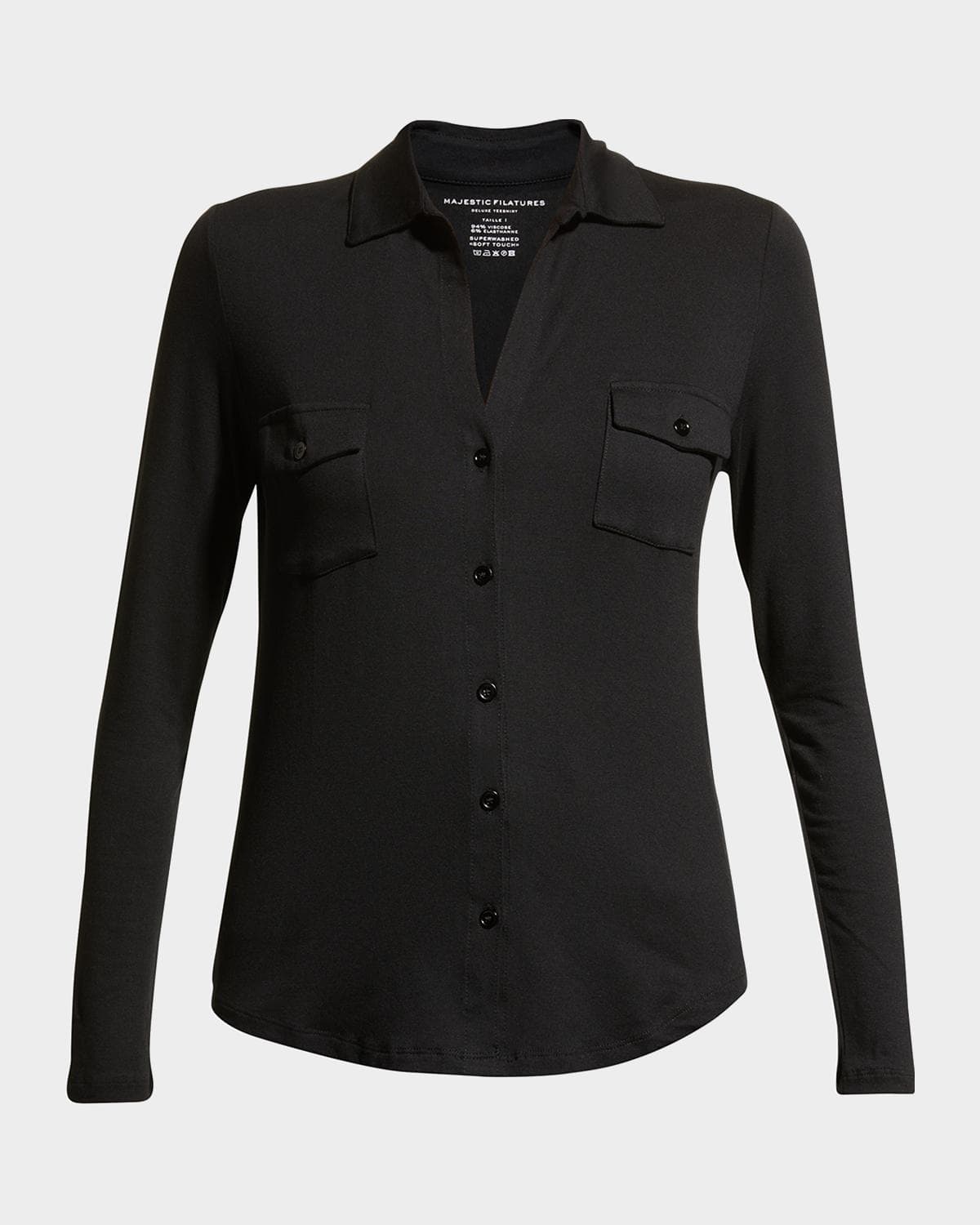 Majestic Filatures Soft Touch Button-Down Shirt with Pockets