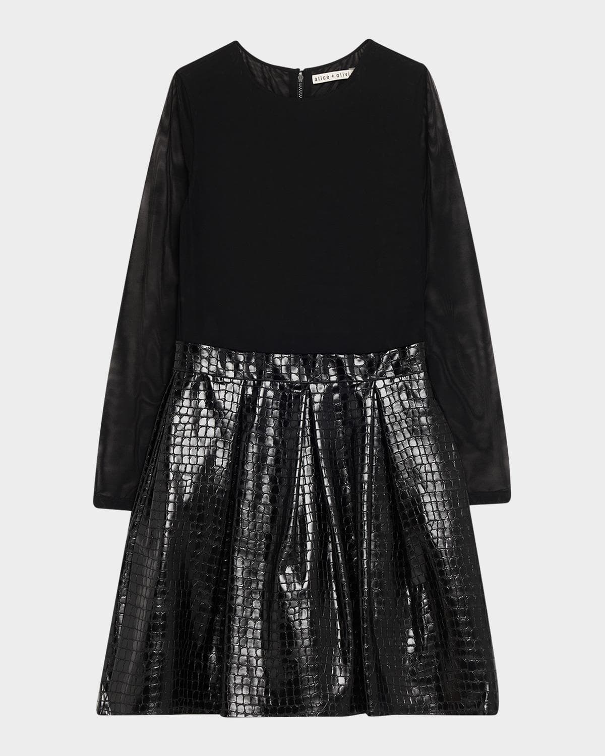ALICE + OLIVIA Chara Vegan-Leather Party Dress