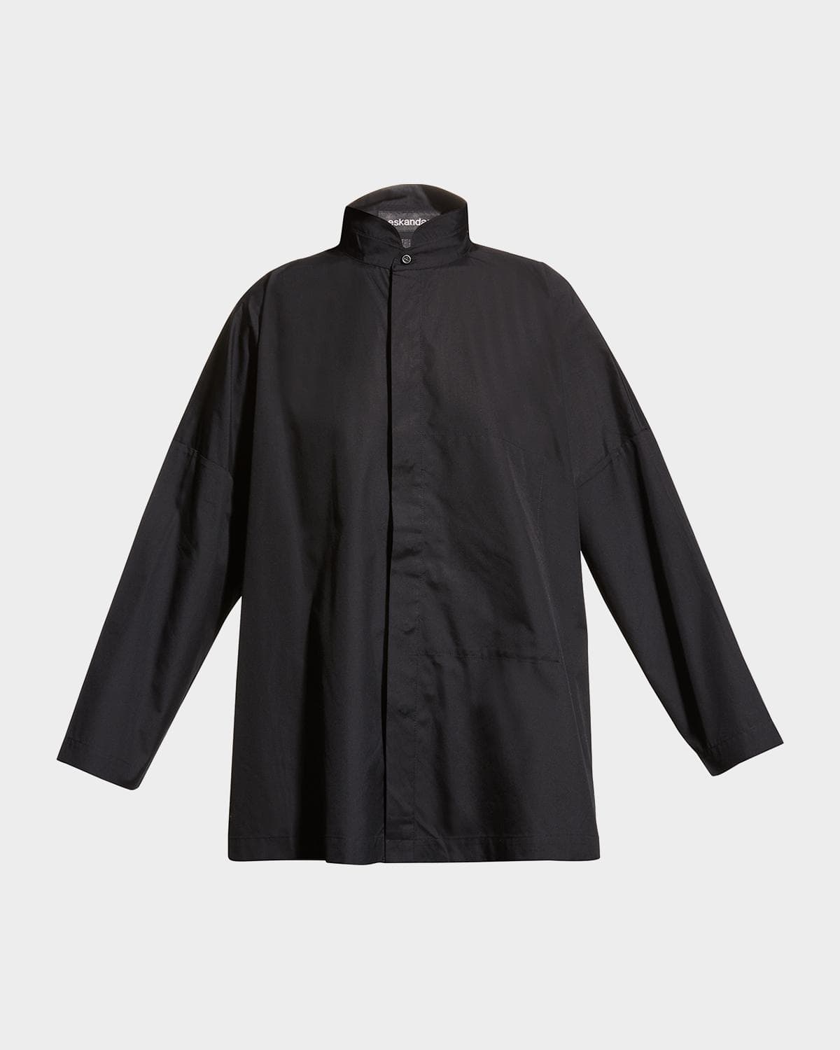 Eskandar Wide Double Stand Collar Shirt - Long