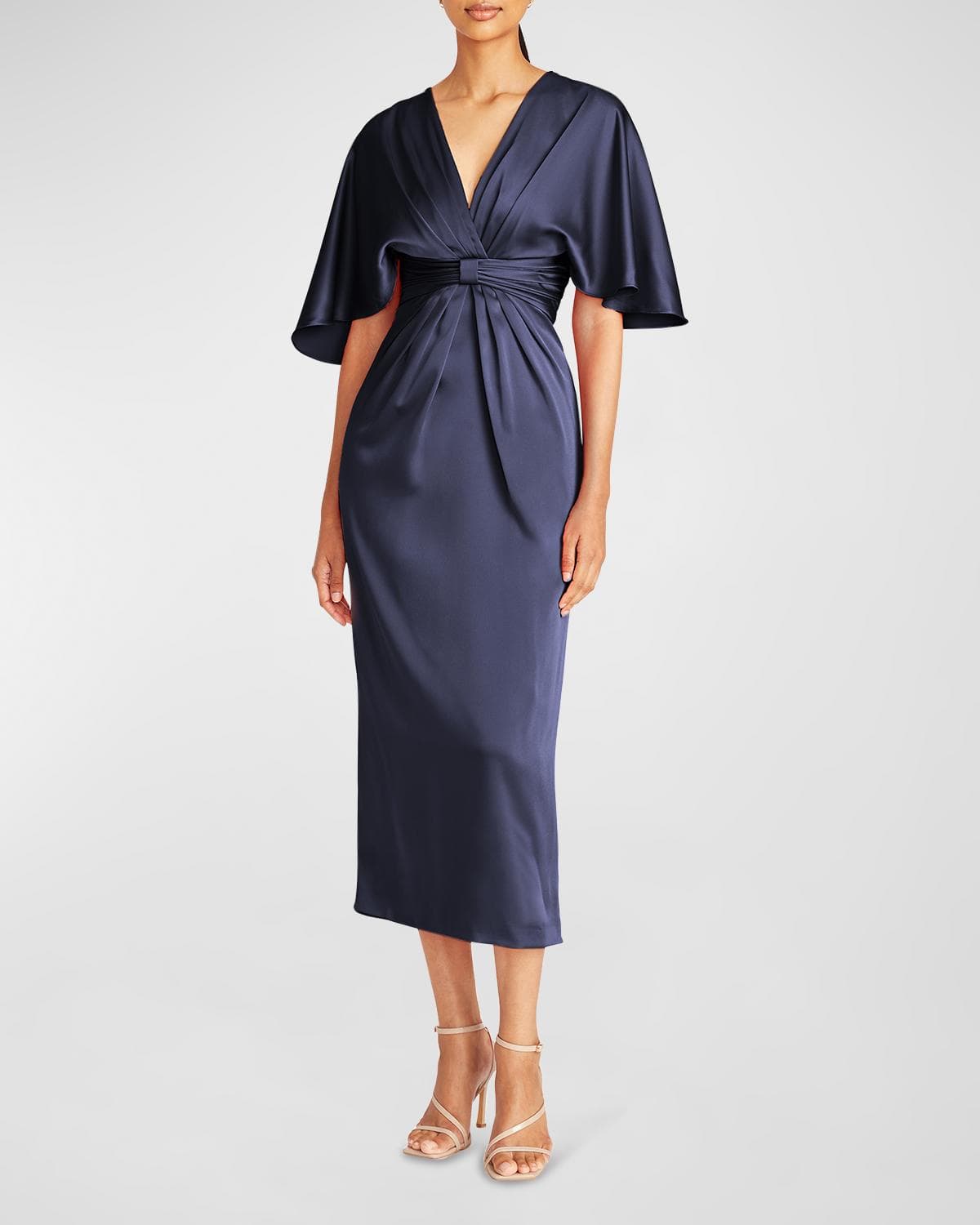 Theia Lucia Kimono-Sleeve Cocktail Dress