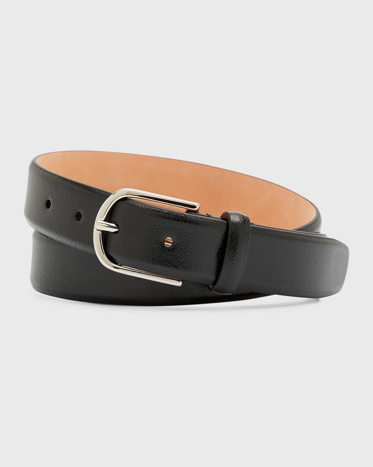 Simonnot Godard Men's Saffiano Leather Belt, 30mm